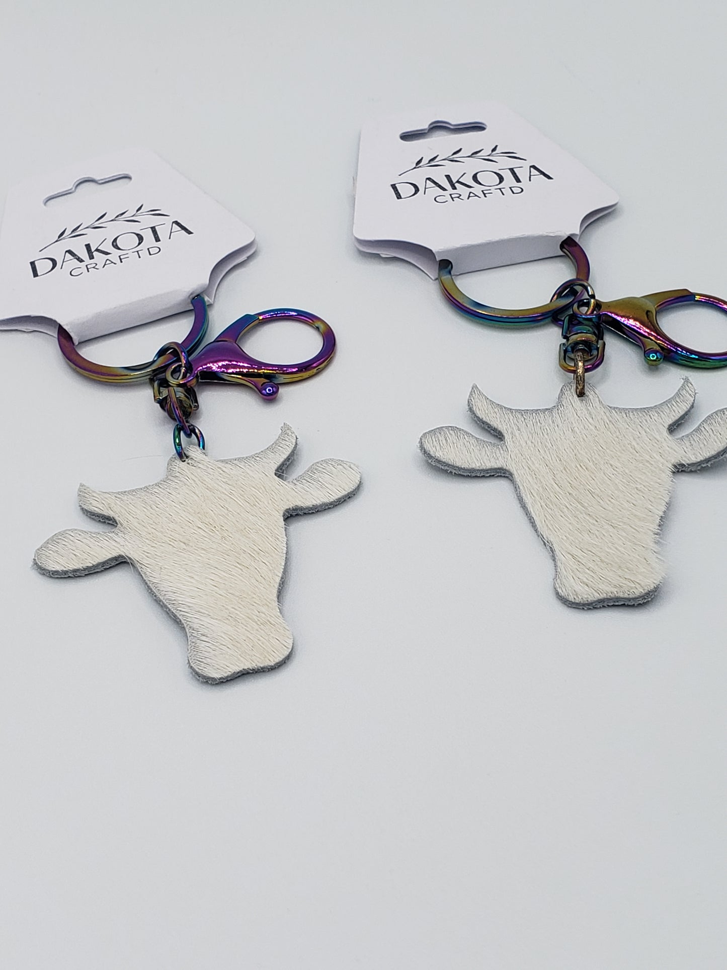 Hair-On-Hide Steer Head Key Chain
