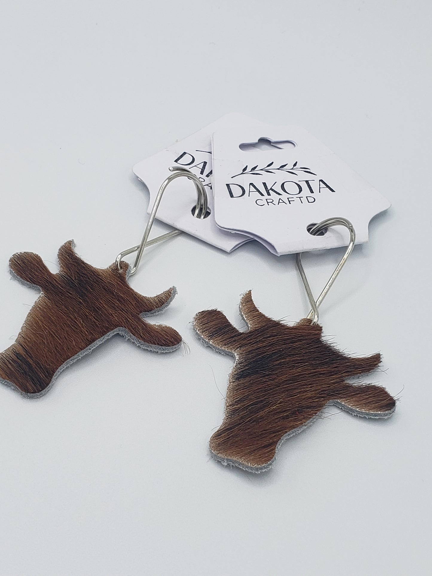 Hair-On-Hide Steer Head Key Chain